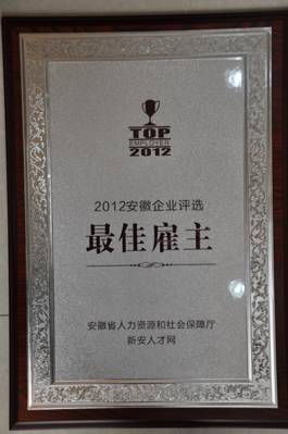 2012安徽企业最佳雇主评选颁奖盛典落幕——万象城平台,万象城(中国)一站式服务平台投资集团载誉而归